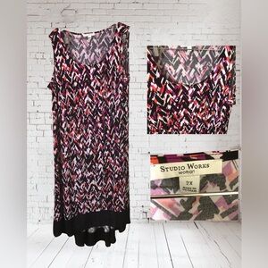 Studio Works Women’s 2X Pink and Purple High Low Sundress